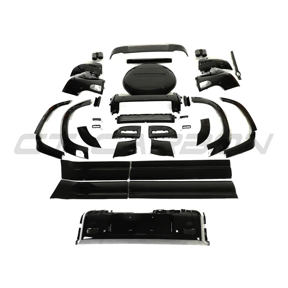 LAND ROVER DEFENDER L663 110 WIDE ARCH GLOSS BLACK KIT-Kit-BLAK BY CT-CT Carbon - High-quality carbon fiber and gloss black aerodynamic parts for premium sports and luxury vehicles.