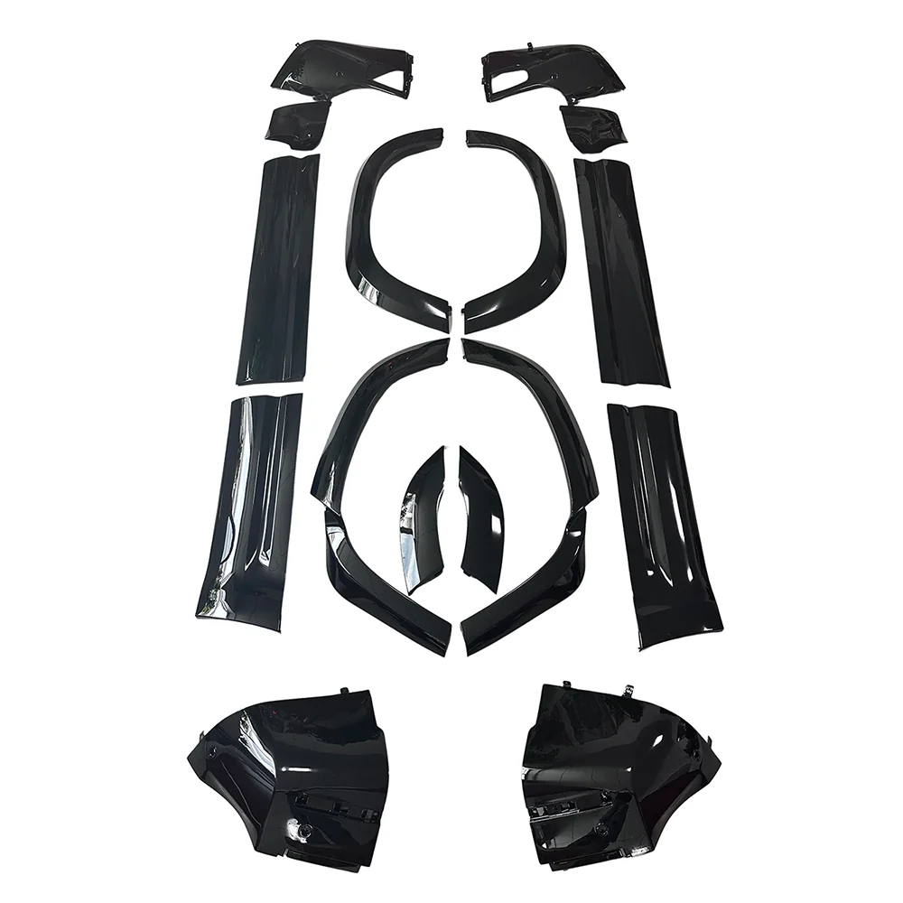 LAND ROVER DEFENDER L663 110 GLOSS BLACK MOULDING TRIM PACK-Kit-BLAK BY CT-CT Carbon - High-quality carbon fiber and gloss black aerodynamic parts for premium sports and luxury vehicles.