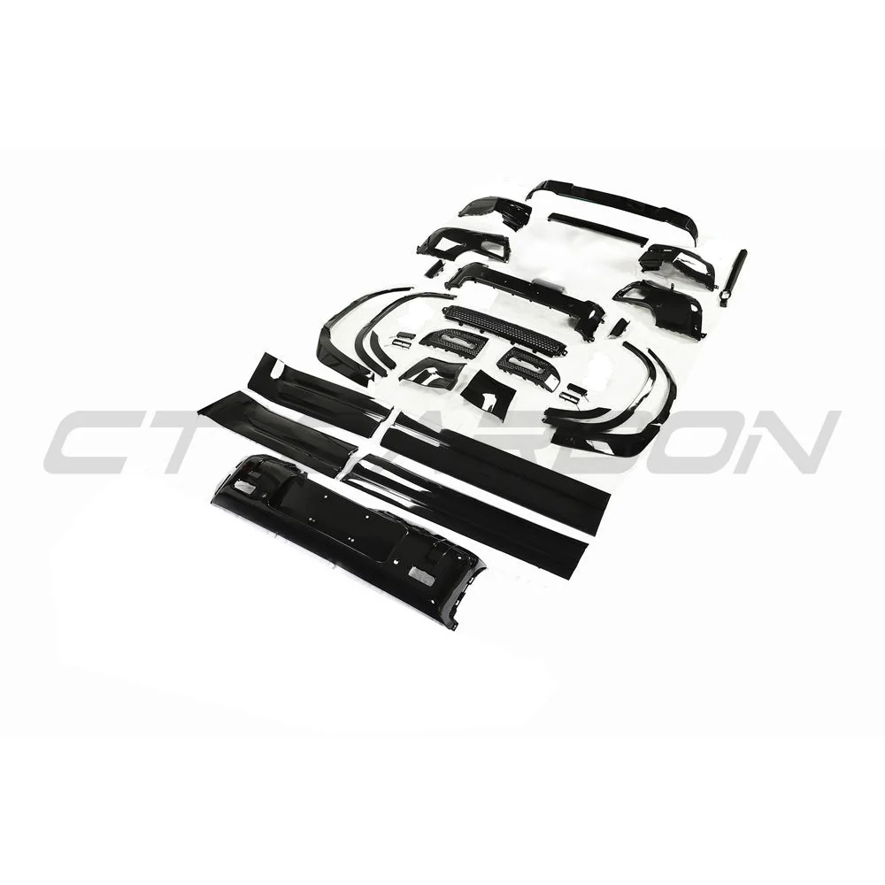 LAND ROVER DEFENDER L663 110 GLOSS BLACK KIT - V2-Kit-BLAK BY CT-CT Carbon - High-quality carbon fiber and gloss black aerodynamic parts for premium sports and luxury vehicles.