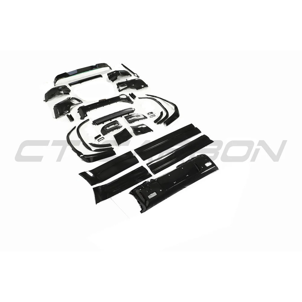 LAND ROVER DEFENDER L663 110 GLOSS BLACK KIT - V2-Kit-BLAK BY CT-CT Carbon - High-quality carbon fiber and gloss black aerodynamic parts for premium sports and luxury vehicles.