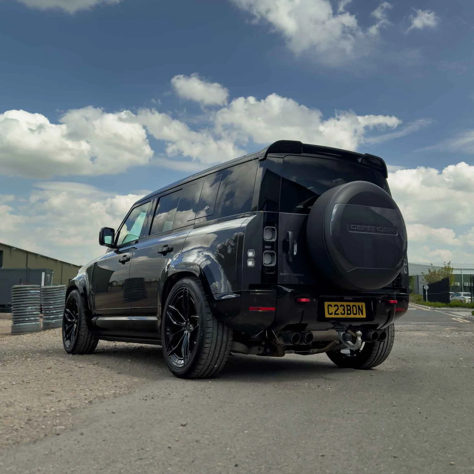 LAND ROVER DEFENDER L663 110 GLOSS BLACK WIDE ARCH FENDERS-Accessories-BLAK BY CT-CT Carbon - High-quality carbon fiber and gloss black aerodynamic parts for premium sports and luxury vehicles.