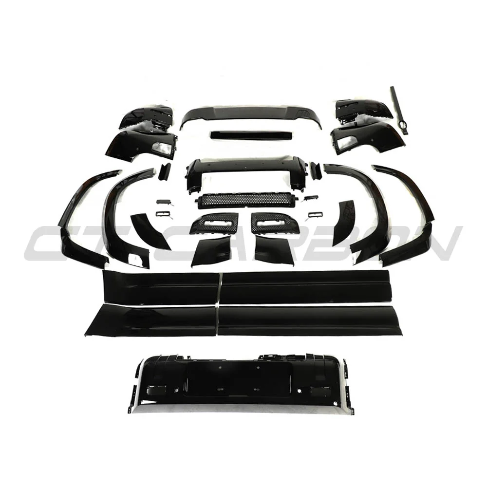 LAND ROVER DEFENDER L663 110 WIDE ARCH GLOSS BLACK KIT - V2-Kit-BLAK BY CT-CT Carbon - High-quality carbon fiber and gloss black aerodynamic parts for premium sports and luxury vehicles.