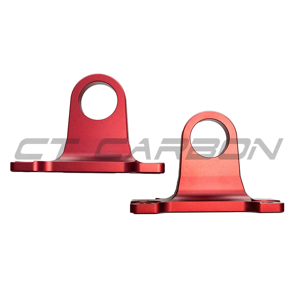 LAND ROVER DEFENDER L663 90/110/130 RED ALLUMINIUM TOW HOOKS-Accessories-BLAK BY CT-CT Carbon - High-quality carbon fiber and gloss black aerodynamic parts for premium sports and luxury vehicles.