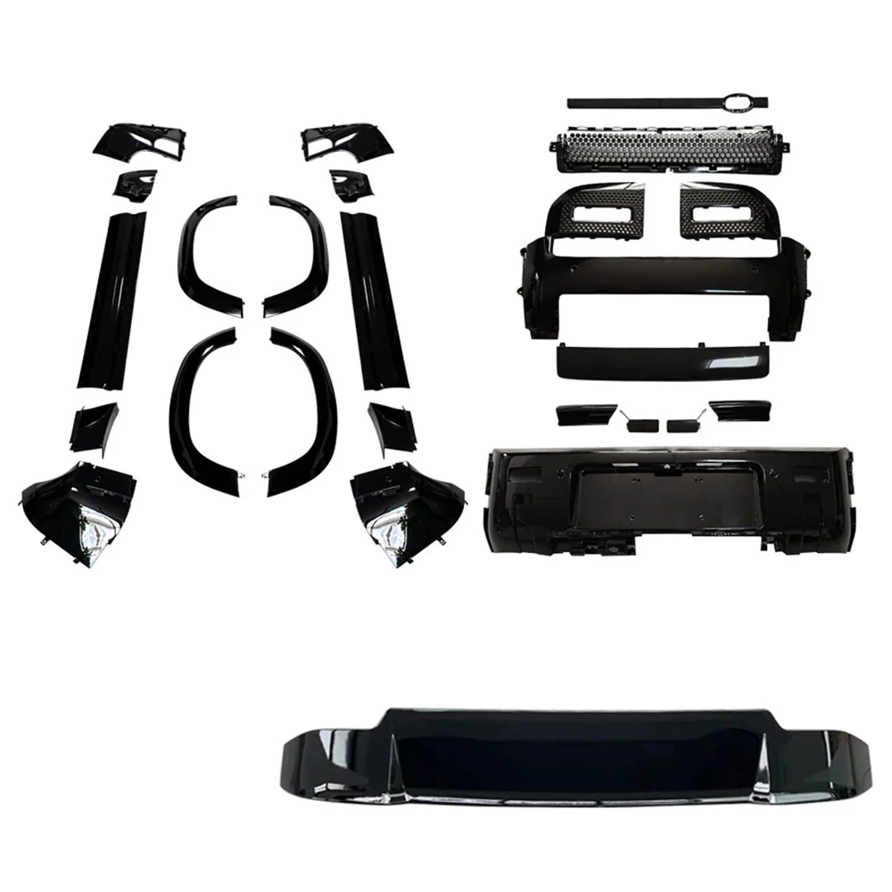 LAND ROVER DEFENDER L663 90 GLOSS BLACK KIT - V2-Kit-BLAK BY CT-CT Carbon - High-quality carbon fiber and gloss black aerodynamic parts for premium sports and luxury vehicles.