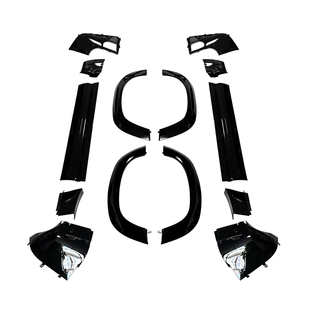 LAND ROVER DEFENDER L663 90 GLOSS BLACK MOULDING TRIM PACK-Kit-BLAK BY CT-CT Carbon - High-quality carbon fiber and gloss black aerodynamic parts for premium sports and luxury vehicles.