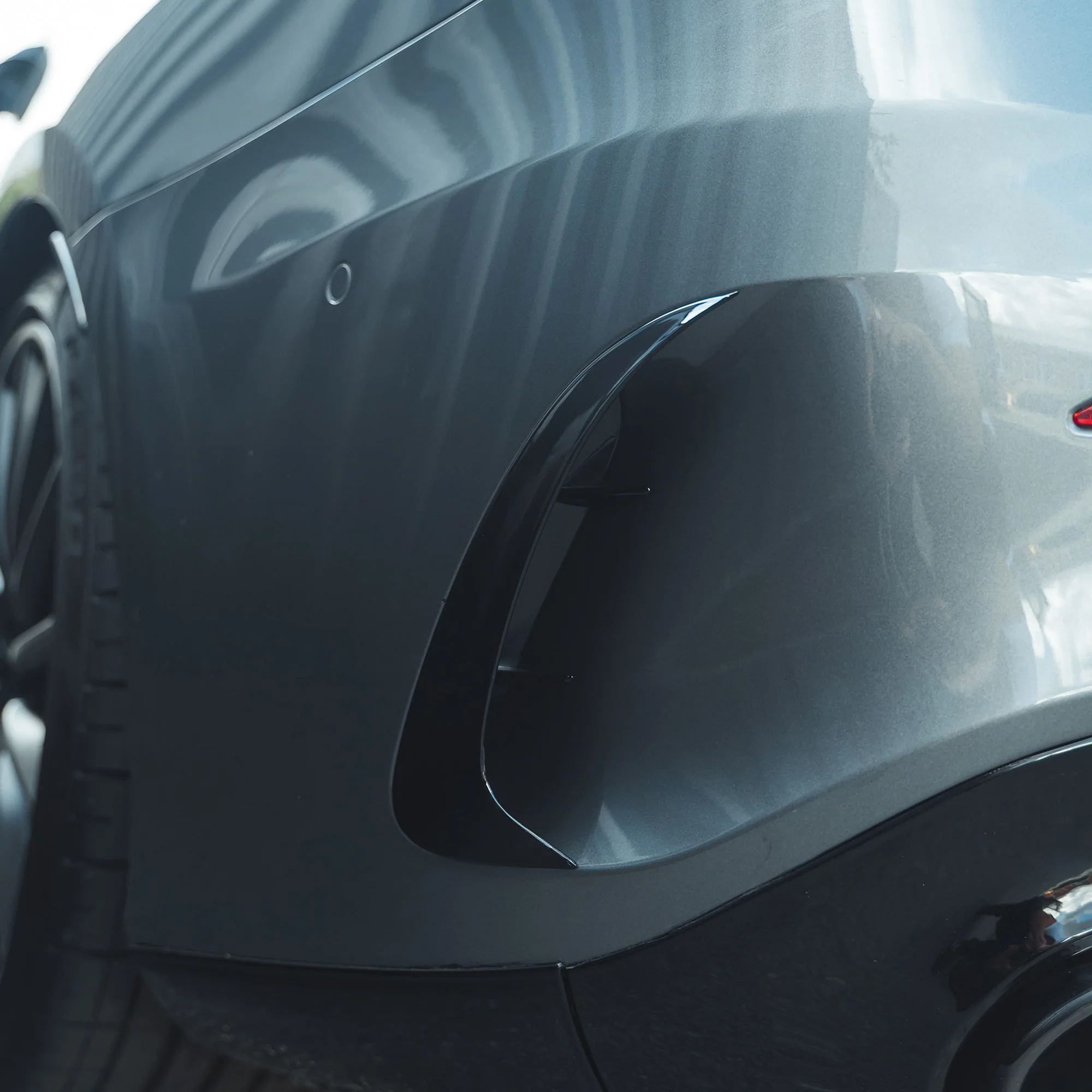 MERCEDES A-CLASS A35 V177 GLOSS BLACK REAR BUMPER CORNERS-Accessories-BLAK BY CT-CT Carbon - High-quality carbon fiber and gloss black aerodynamic parts for premium sports and luxury vehicles.