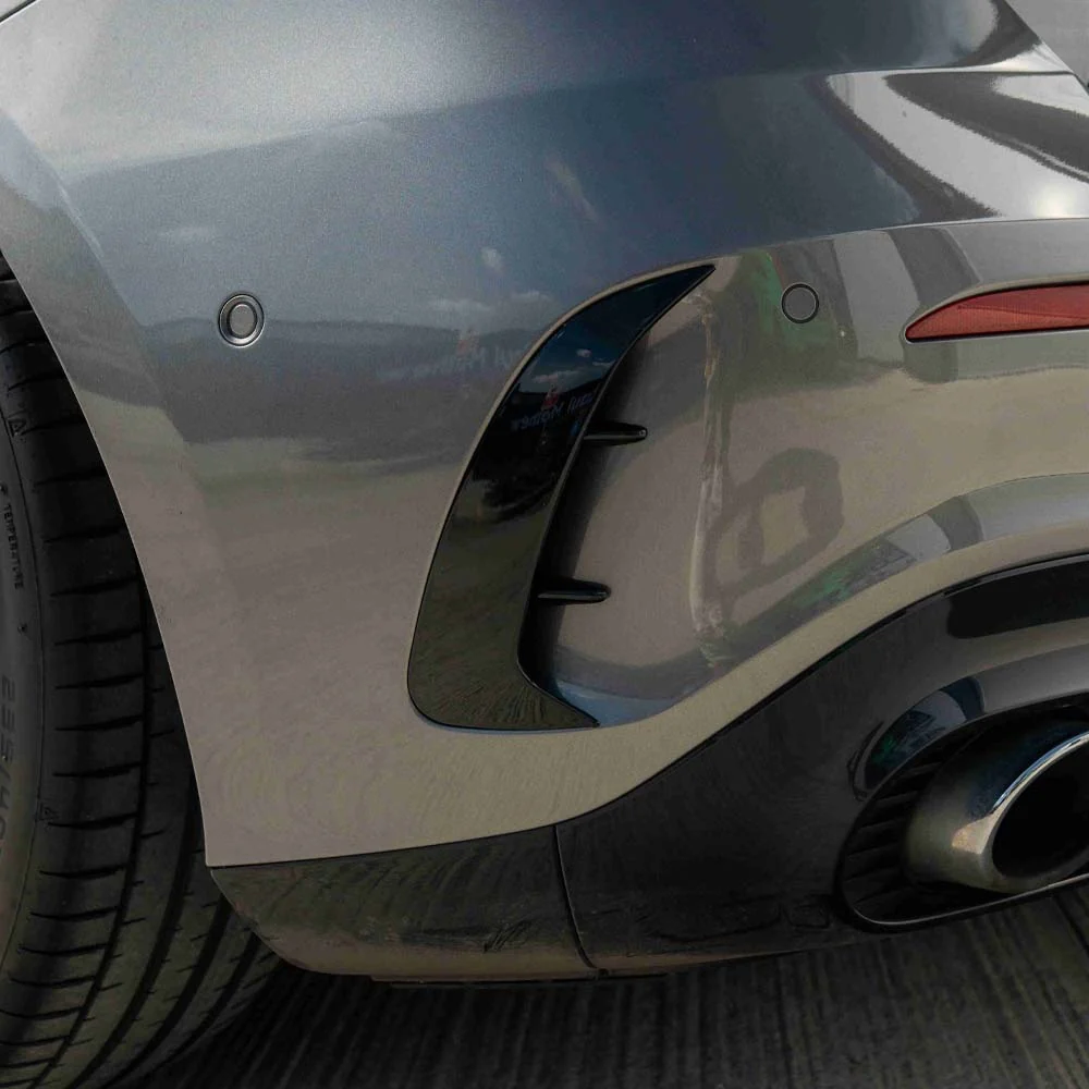 MERCEDES A-CLASS A35 W177 2018+ GLOSS BLACK REAR BUMPER CORNERS