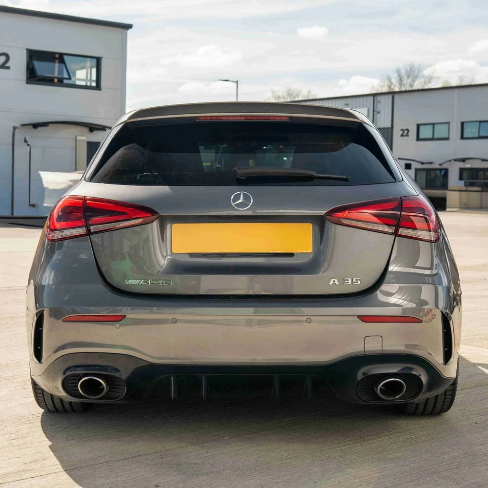 MERCEDES A-CLASS A35 W177 2018+ GLOSS BLACK REAR BUMPER CORNERS