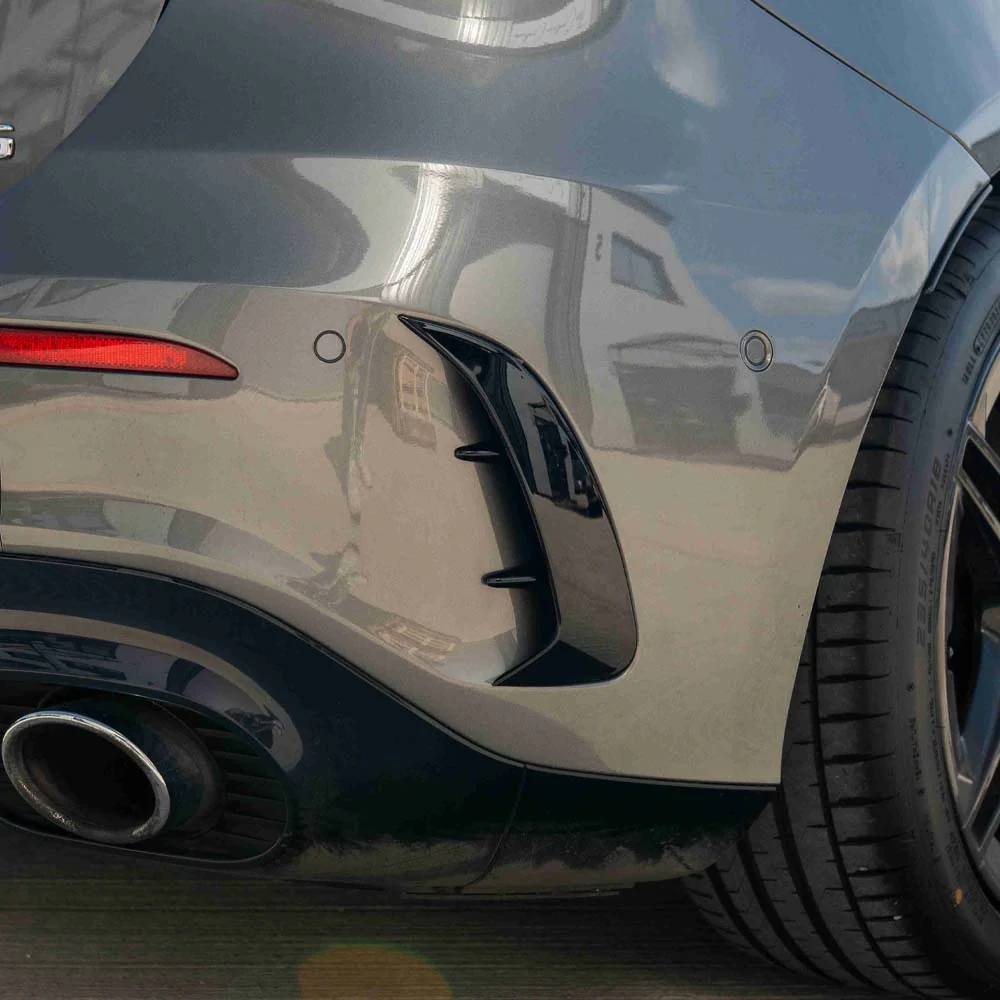 MERCEDES A-CLASS A35 W177 2018+ GLOSS BLACK REAR BUMPER CORNERS