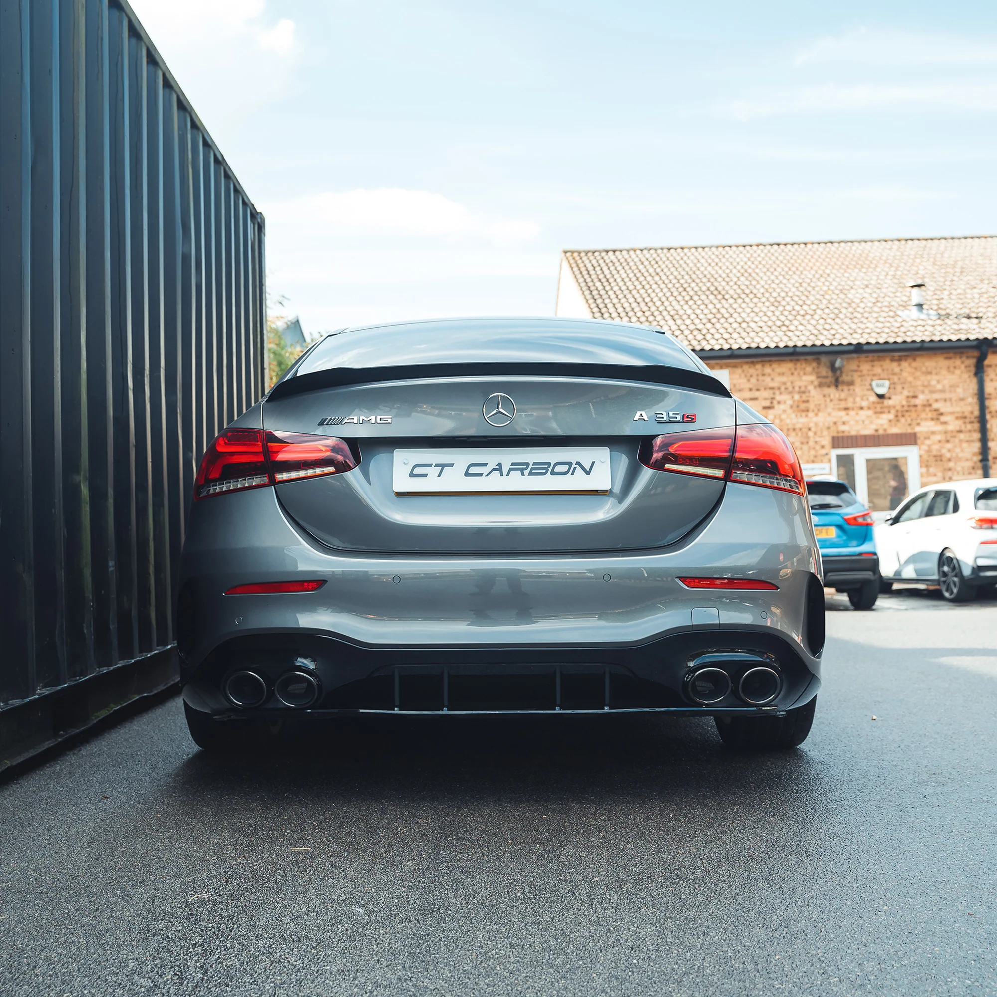 MERCEDES A-CLASS SALOON V177 GLOSS BLACK SPOILER-Spoiler-BLAK BY CT-CT Carbon - High-quality carbon fiber and gloss black aerodynamic parts for premium sports and luxury vehicles.