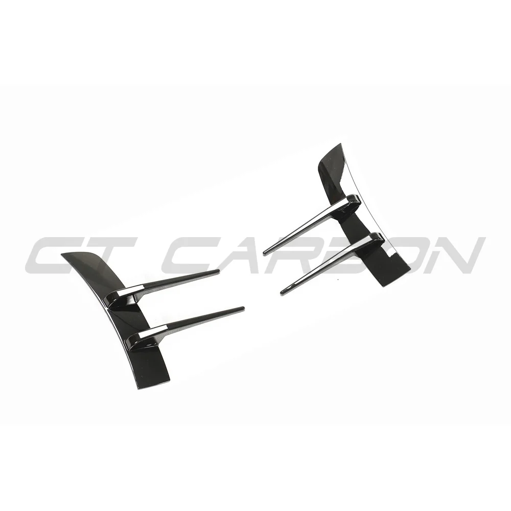 MERCEDES A-CLASS W177 & V177 2018-2022 GLOSS BLACK FRONT BUMPER TRIM-Accessories-BLAK BY CT-CT Carbon - High-quality carbon fiber and gloss black aerodynamic parts for premium sports and luxury vehicles.