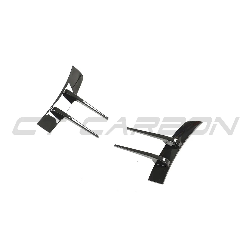MERCEDES A-CLASS W177 & V177 2018-2022 GLOSS BLACK FRONT BUMPER TRIM-Accessories-BLAK BY CT-CT Carbon - High-quality carbon fiber and gloss black aerodynamic parts for premium sports and luxury vehicles.