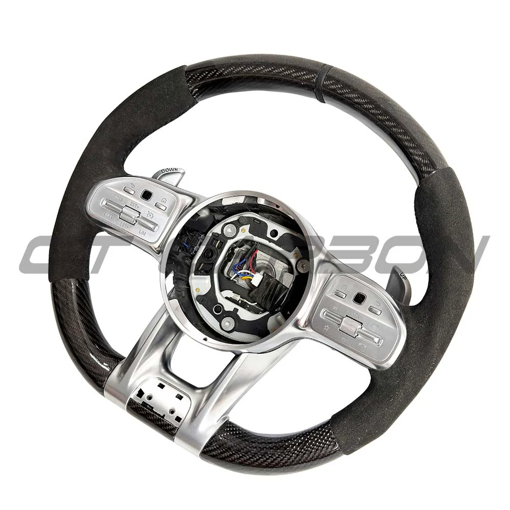 MERCEDES ALCANTARA/CARBON FIBRE PRE-BUILT STEERING WHEEL
