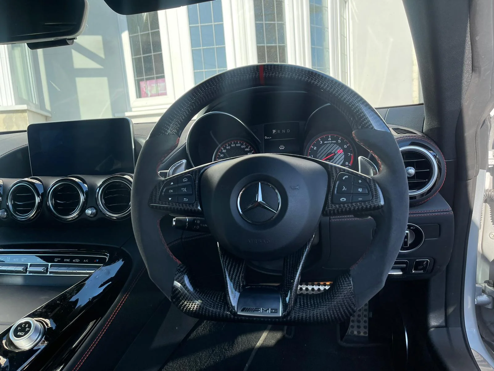 CT CARBON Steering Wheel MERCEDES AMG CARBON FIBRE / ALCANTARA STEERING WHEEL