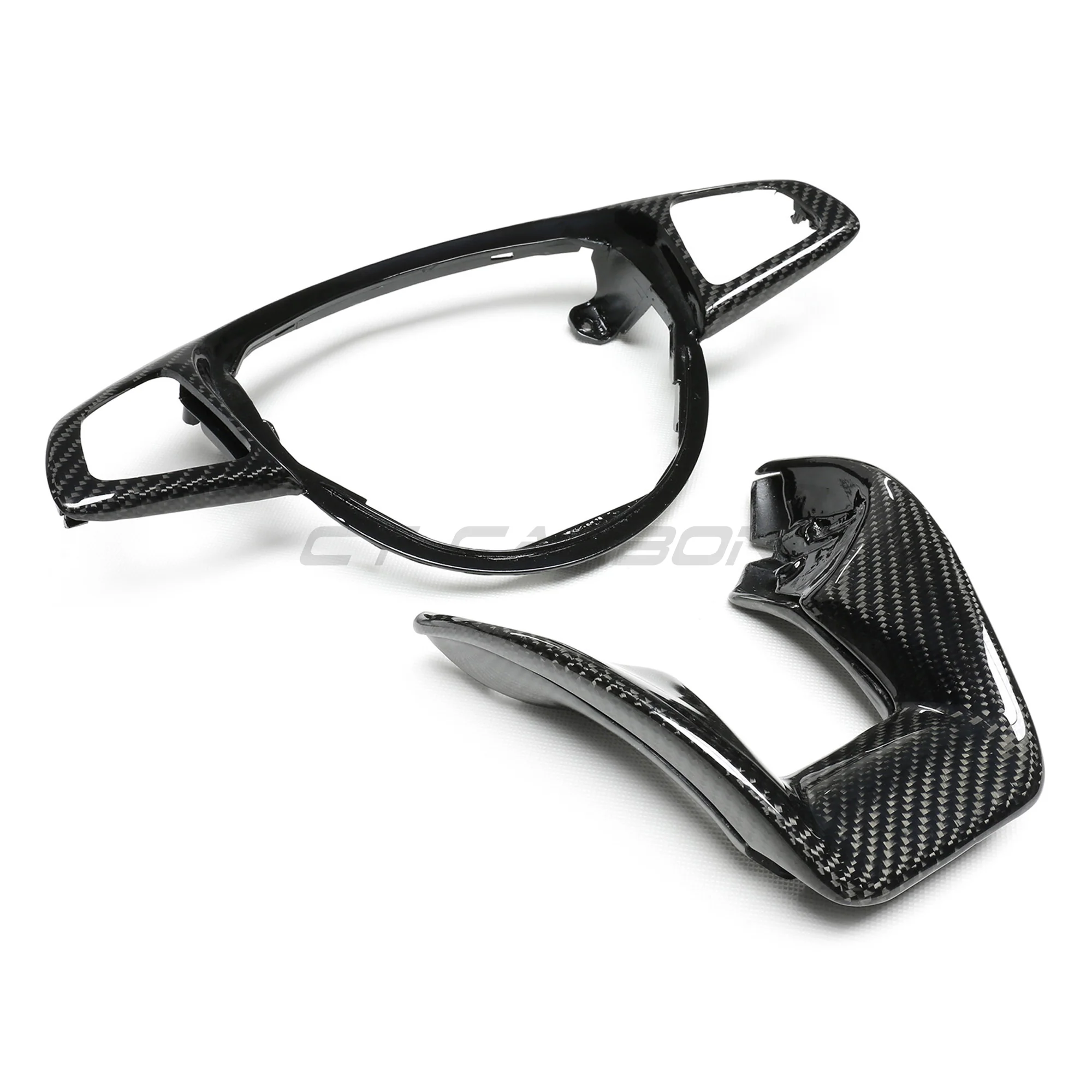 MERCEDES AMG CARBON FIBRE STEERING WHEEL TRIM-Accessories-CT CARBON-CT Carbon - High-quality carbon fiber and gloss black aerodynamic parts for premium sports and luxury vehicles.