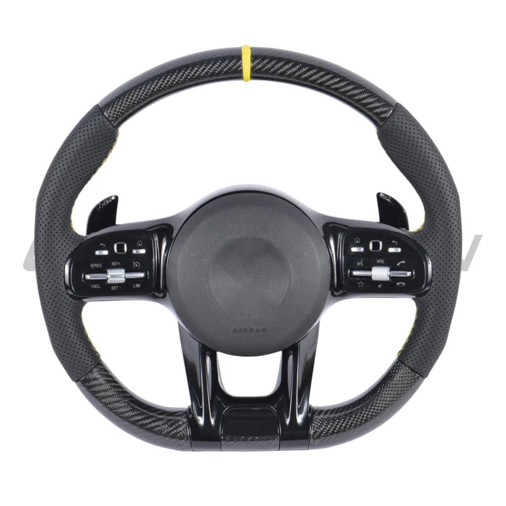 MERCEDES BENZ AMG CARBON FIBRE / LEATHER LED CUSTOM STEERING WHEEL