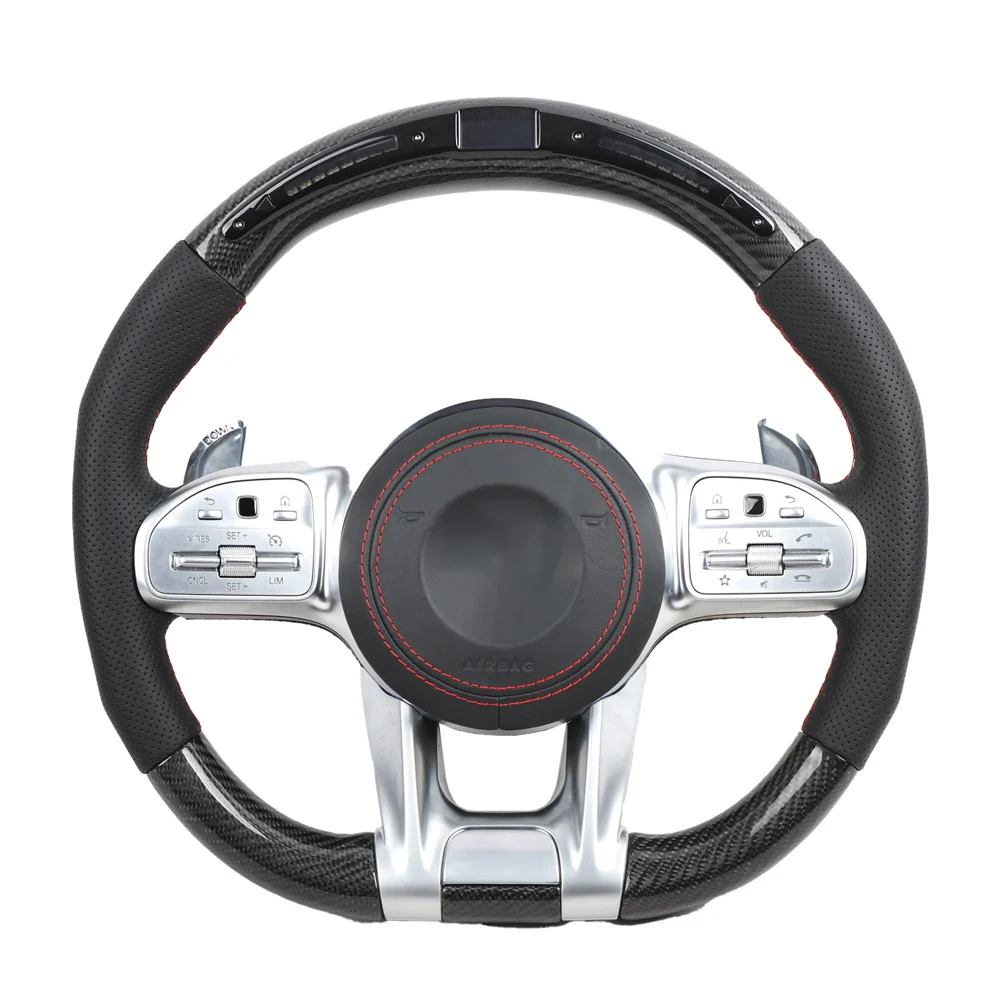 MERCEDES BENZ AMG CARBON FIBRE / LEATHER LED CUSTOM STEERING WHEEL