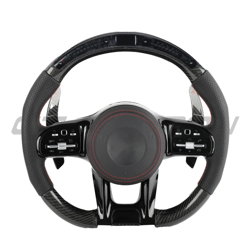 MERCEDES BENZ AMG CARBON FIBRE / LEATHER LED CUSTOM STEERING WHEEL