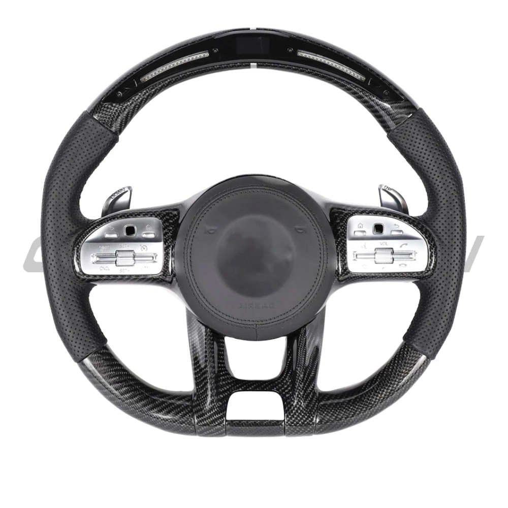 MERCEDES BENZ AMG CARBON FIBRE / LEATHER LED CUSTOM STEERING WHEEL