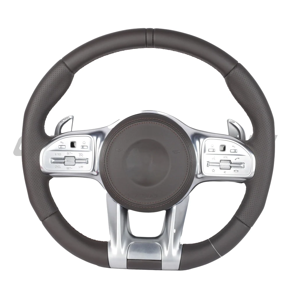 MERCEDES BENZ AMG FULL LEATHER CUSTOM STEERING WHEEL