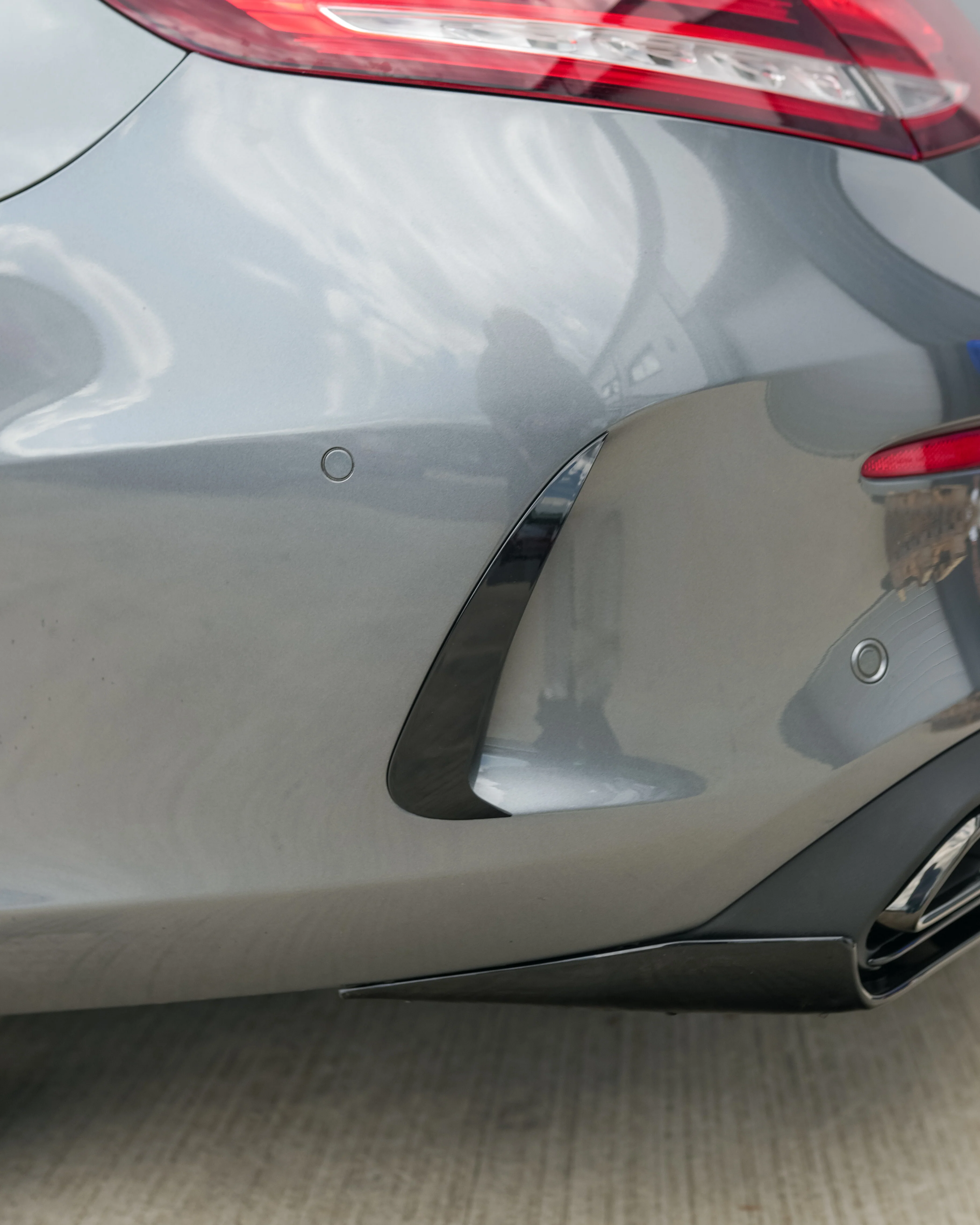 MERCEDES C-CLASS & C43 W205 COUPE GLOSS BLACK REAR BUMPER TRIM-Accessories-BLAK BY CT-CT Carbon - High-quality carbon fiber and gloss black aerodynamic parts for premium sports and luxury vehicles.