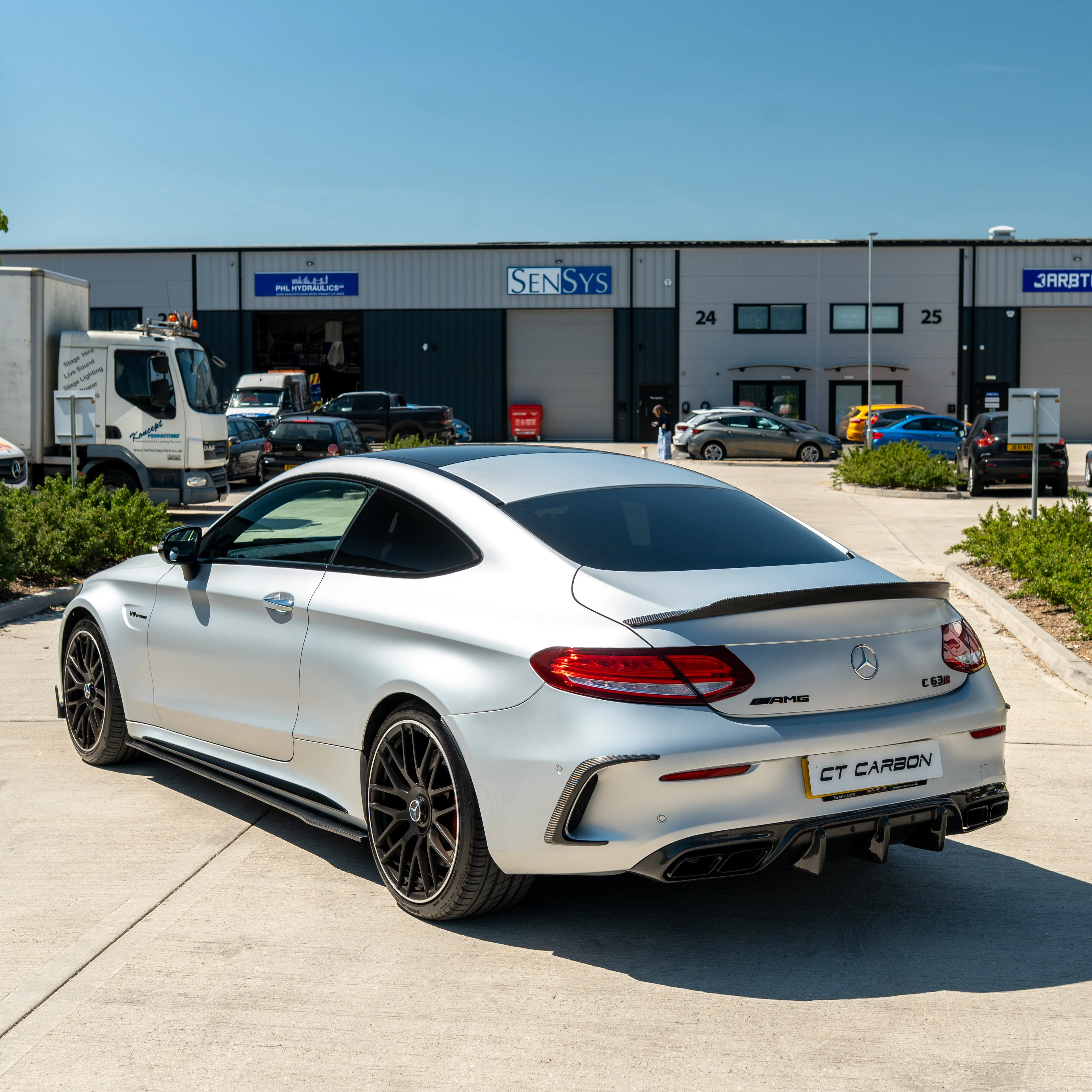 MERCEDES W205 C63 & C63 COUPE 2DR CARBON DIFFUSER - OEM+ CT STYLE-Diffuser-CT CARBON-CT Carbon - High-quality carbon fiber and gloss black aerodynamic parts for premium sports and luxury vehicles.