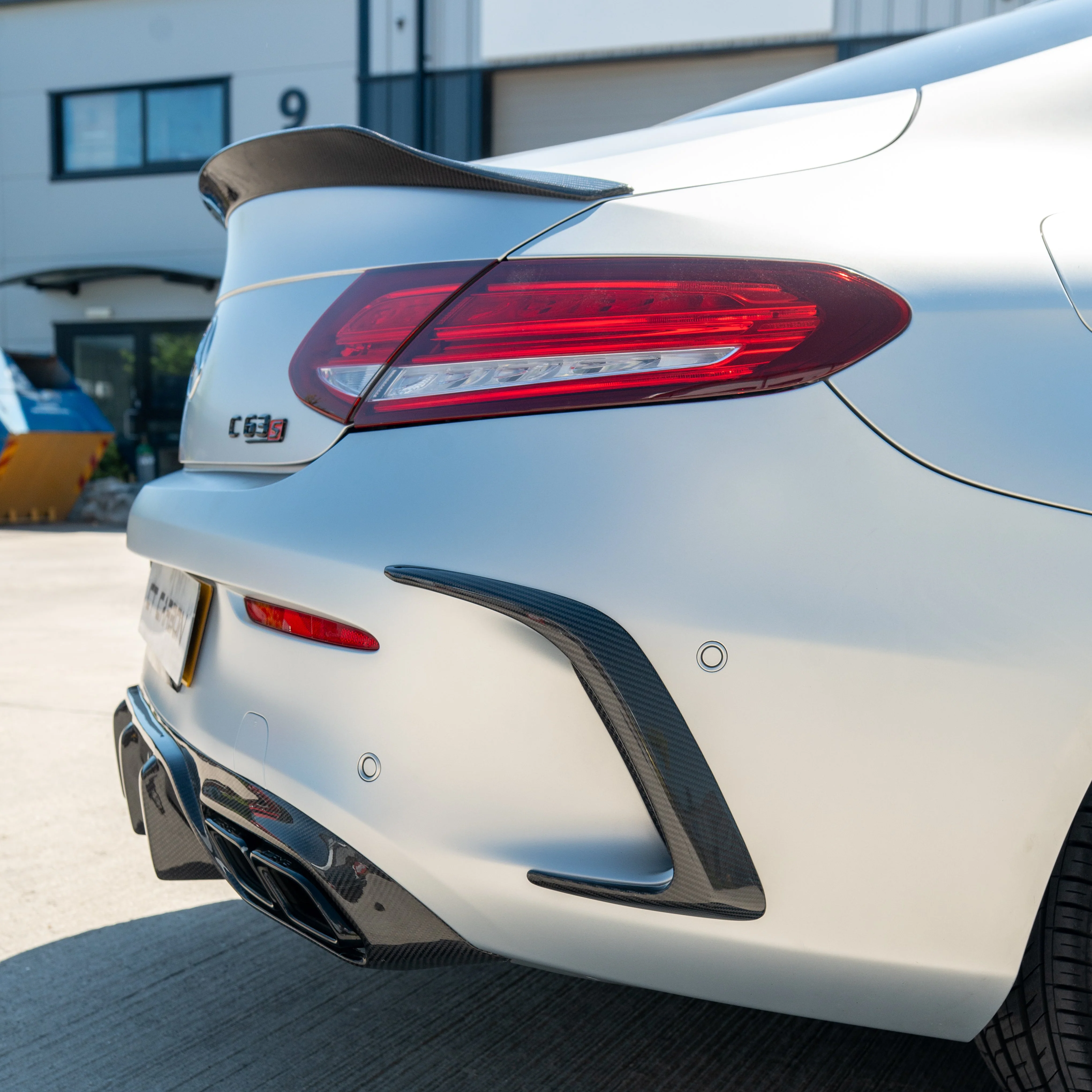 MERCEDES C63/C63S W205 COUPE CARBON SPOILER - DUCKTAIL PS STYLE-Spoiler-CT CARBON-CT Carbon - High-quality carbon fiber and gloss black aerodynamic parts for premium sports and luxury vehicles.