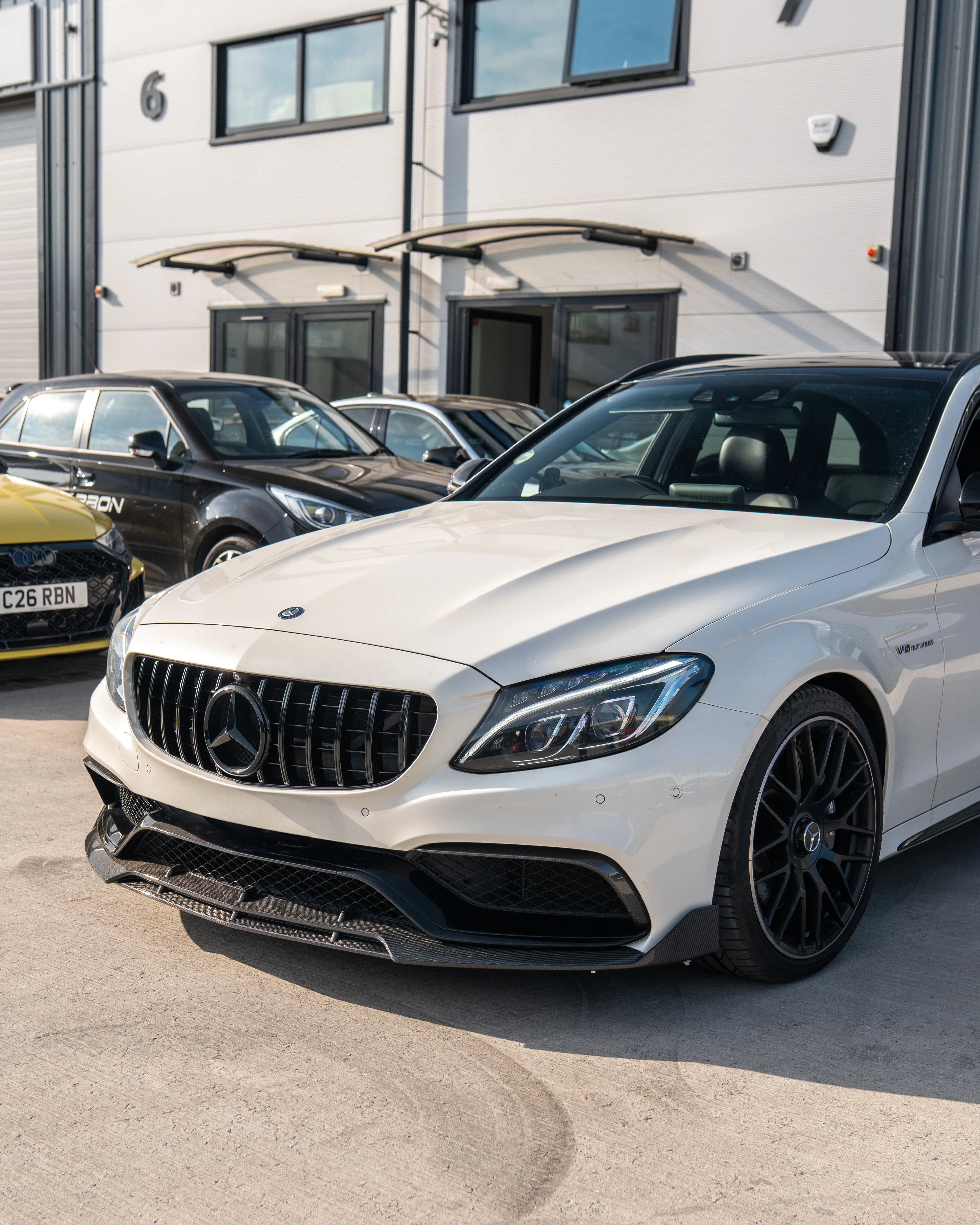 MERCEDES C63 W205 SALOON/ESTATE CARBON FIBRE SPLITTER - B-STYLE-Splitter-CT CARBON-CT Carbon - High-quality carbon fiber and gloss black aerodynamic parts for premium sports and luxury vehicles.