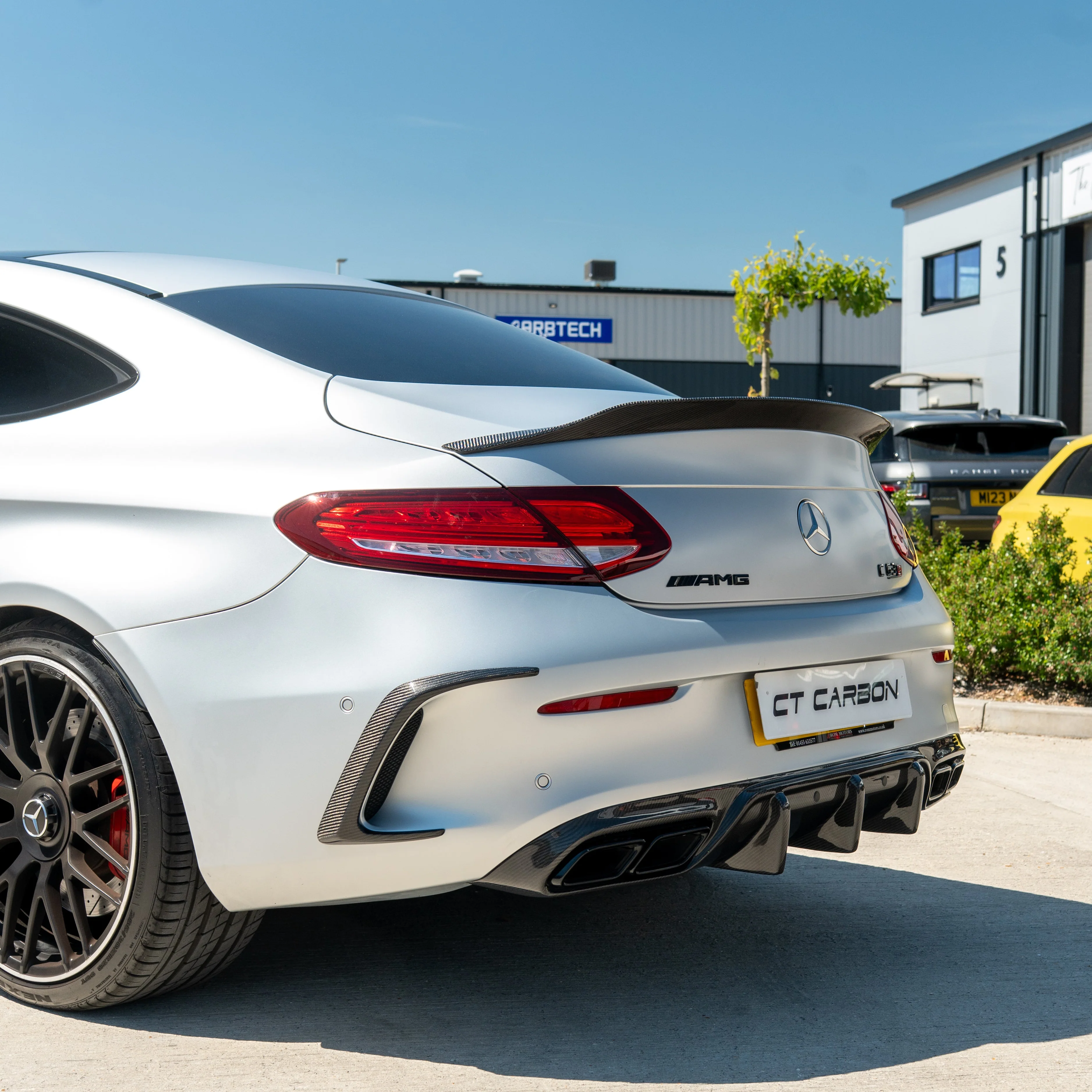 MERCEDES W205 C63 & C63 COUPE 2DR CARBON DIFFUSER - OEM+ CT STYLE-Diffuser-CT CARBON-CT Carbon - High-quality carbon fiber and gloss black aerodynamic parts for premium sports and luxury vehicles.