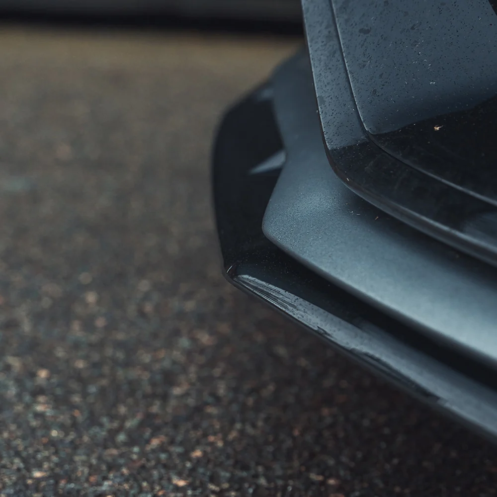MERCEDES W205 C63 COUPE GLOSS BLACK SPLITTER-Splitter-BLAK BY CT-CT Carbon - High-quality carbon fiber and gloss black aerodynamic parts for premium sports and luxury vehicles.