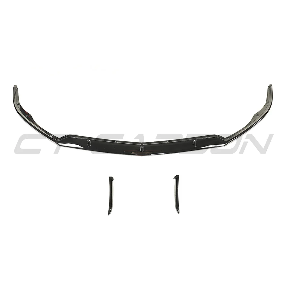 MERCEDES W205 C63 COUPE GLOSS BLACK SPLITTER-Splitter-BLAK BY CT-CT Carbon - High-quality carbon fiber and gloss black aerodynamic parts for premium sports and luxury vehicles.