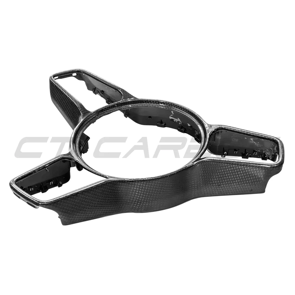 PORSCHE 911/CAYMAN/BOXSTER/CAYENNE/MACAN 2013+ STEERING WHEEL TRIM-Accessories-CT CARBON-CT Carbon - High-quality carbon fiber and gloss black aerodynamic parts for premium sports and luxury vehicles.
