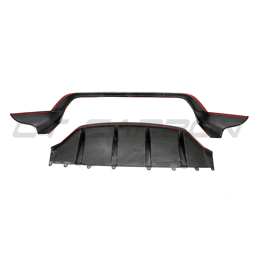 PORSCHE TAYCAN / TAYCAN 4 / TAYCAN 4S / TAYCAN GTS 2019+ CARBON FIBRE DIFFUSER-Diffuser-CT CARBON-CT Carbon - High-quality carbon fiber and gloss black aerodynamic parts for premium sports and luxury vehicles.
