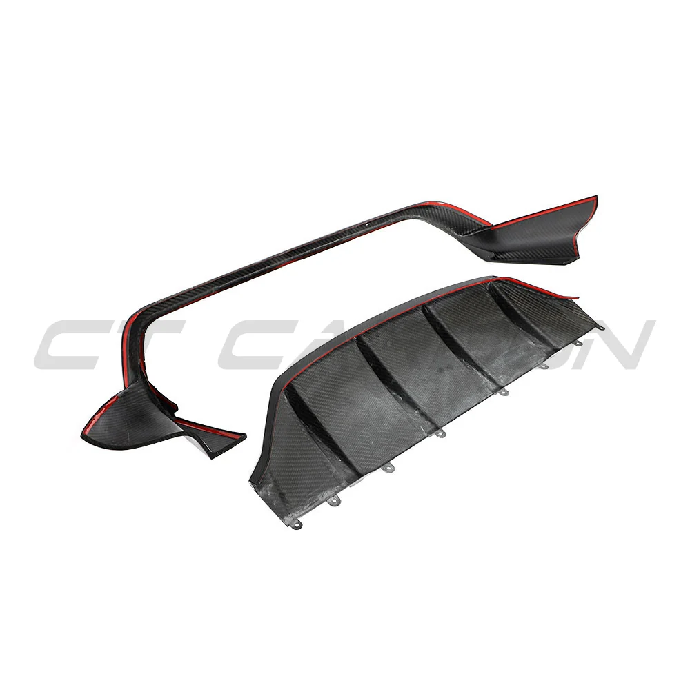 PORSCHE TAYCAN / TAYCAN 4 / TAYCAN 4S / TAYCAN GTS 2019+ CARBON FIBRE DIFFUSER-Diffuser-CT CARBON-CT Carbon - High-quality carbon fiber and gloss black aerodynamic parts for premium sports and luxury vehicles.