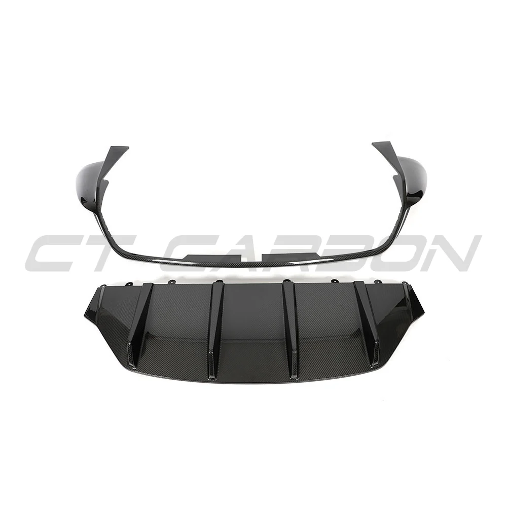 PORSCHE TAYCAN / TAYCAN 4 / TAYCAN 4S / TAYCAN GTS 2019+ CARBON FIBRE DIFFUSER-Diffuser-CT CARBON-CT Carbon - High-quality carbon fiber and gloss black aerodynamic parts for premium sports and luxury vehicles.