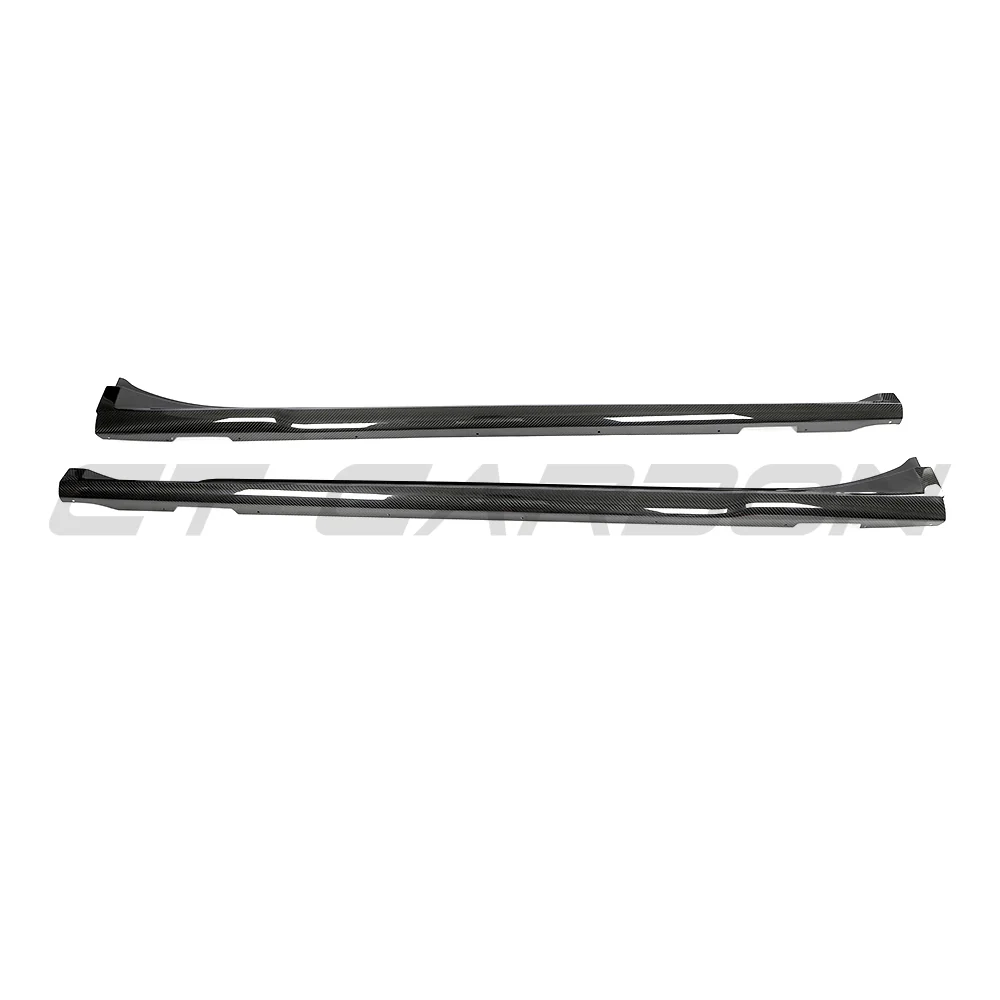 PORSCHE TAYCAN / TAYCAN 4 / TAYCAN 4S / TAYCAN GTS 2019+ CARBON FIBRE SIDE SKIRTS-Side Skirts-CT CARBON-CT Carbon - High-quality carbon fiber and gloss black aerodynamic parts for premium sports and luxury vehicles.