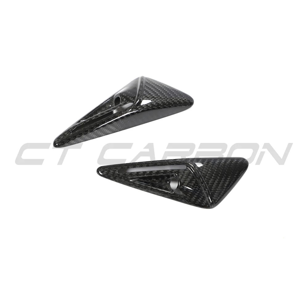 TESLA MODEL 3 2017-2023 CARBON FIBRE SIDE CAMERA COVER-Accessories-CT CARBON-CT Carbon - High-quality carbon fiber and gloss black aerodynamic parts for premium sports and luxury vehicles.