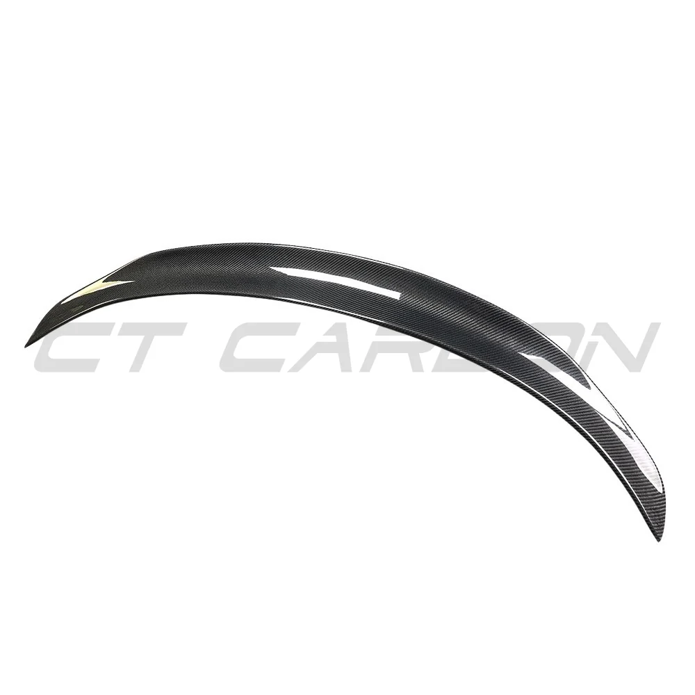 TESLA MODEL 3 2017-2023 CARBON FIBRE SPOILER - V5-Spoiler-CT CARBON-CT Carbon - High-quality carbon fiber and gloss black aerodynamic parts for premium sports and luxury vehicles.