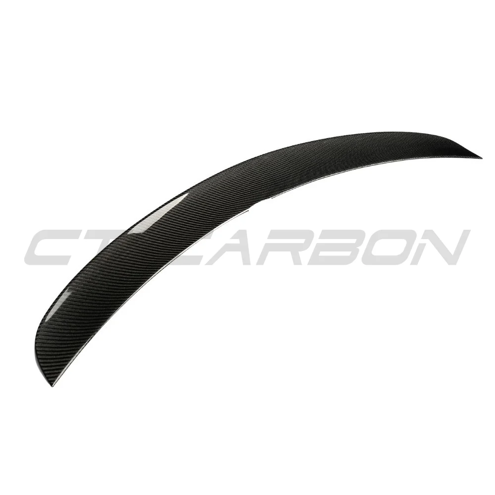 TESLA MODEL 3 2017-2023 CARBON FIBRE SPOILER - V2-Spoiler-CT CARBON-CT Carbon - High-quality carbon fiber and gloss black aerodynamic parts for premium sports and luxury vehicles.