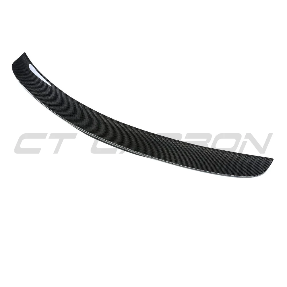 TESLA MODEL 3 2017-2023 CARBON FIBRE SPOILER - V2-Spoiler-CT CARBON-CT Carbon - High-quality carbon fiber and gloss black aerodynamic parts for premium sports and luxury vehicles.