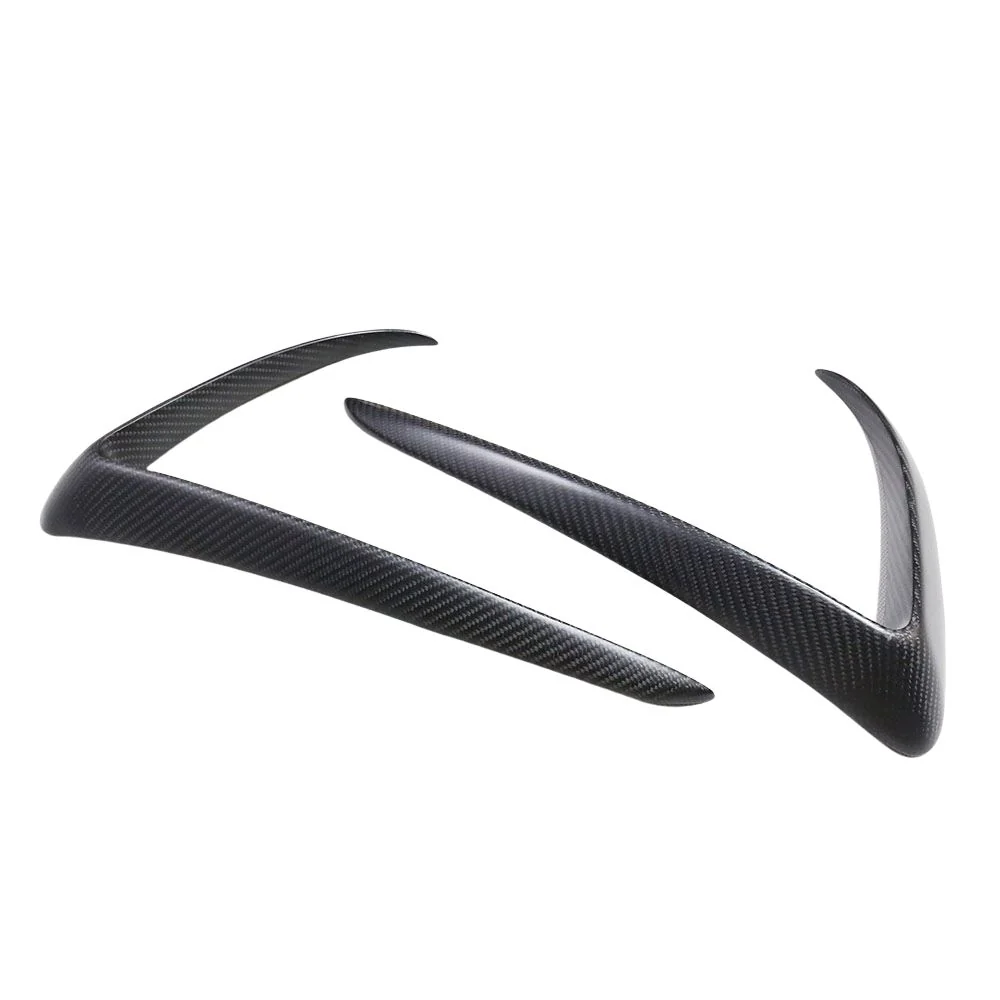 TESLA MODEL 3 2017-2023 MATTE CARBON FIBRE FRONT BUMPER CANARDS-Accessories-CT CARBON-CT Carbon - High-quality carbon fiber and gloss black aerodynamic parts for premium sports and luxury vehicles.