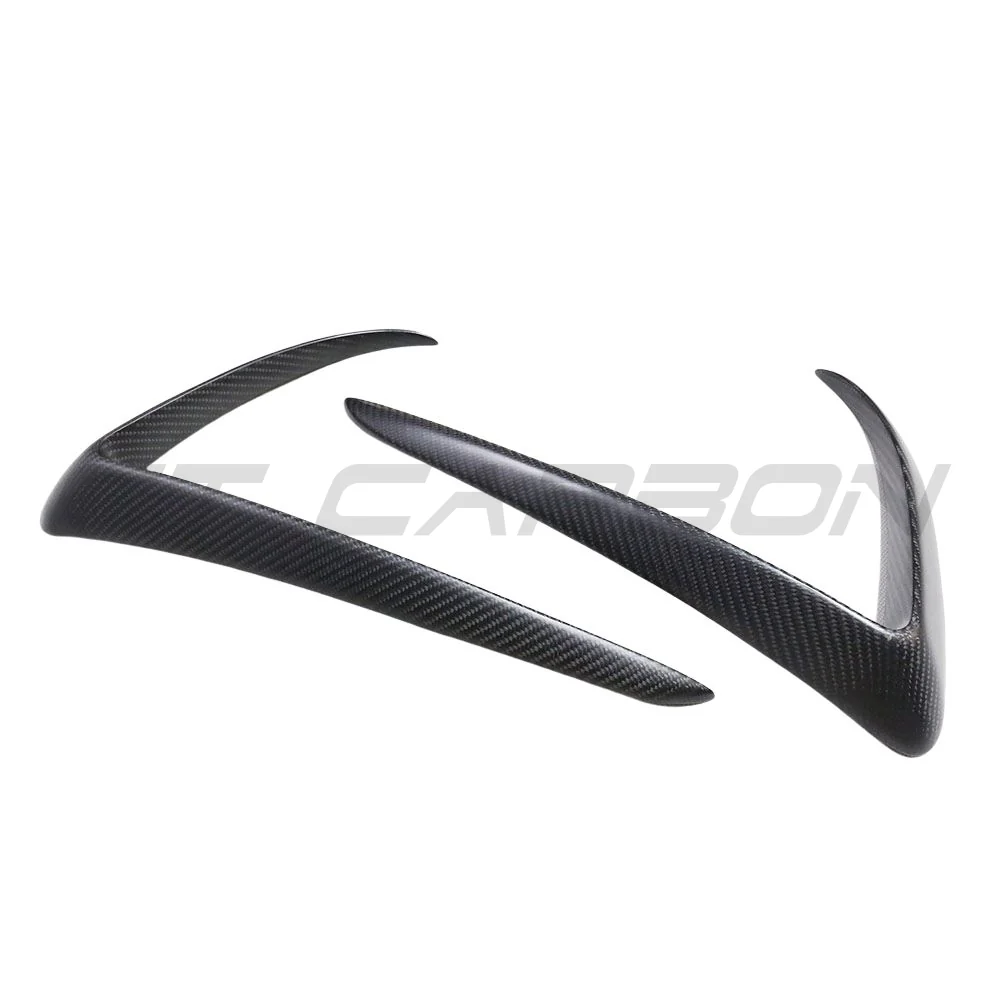 TESLA MODEL 3 2017-2023 MATTE CARBON FIBRE FRONT BUMPER CANARDS-Accessories-CT CARBON-CT Carbon - High-quality carbon fiber and gloss black aerodynamic parts for premium sports and luxury vehicles.