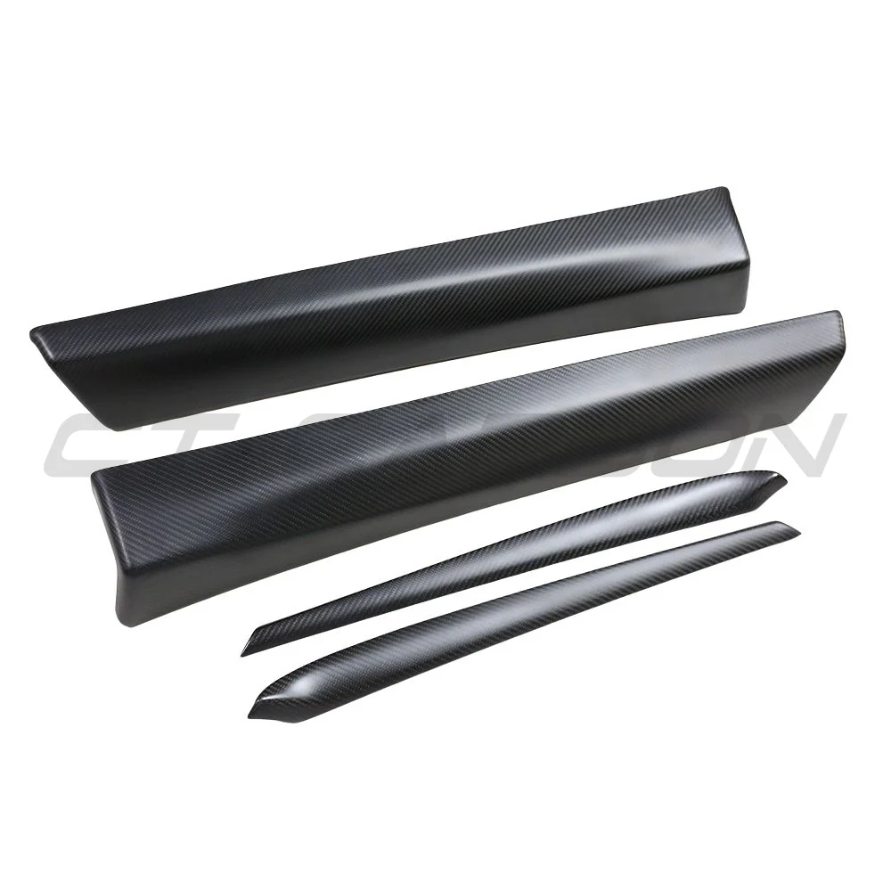 TESLA MODEL 3 2017-2023 MATTE CARBON FIBRE INTERIOR DOOR PANEL TRIM ADD ON-Accessories-CT CARBON-CT Carbon - High-quality carbon fiber and gloss black aerodynamic parts for premium sports and luxury vehicles.