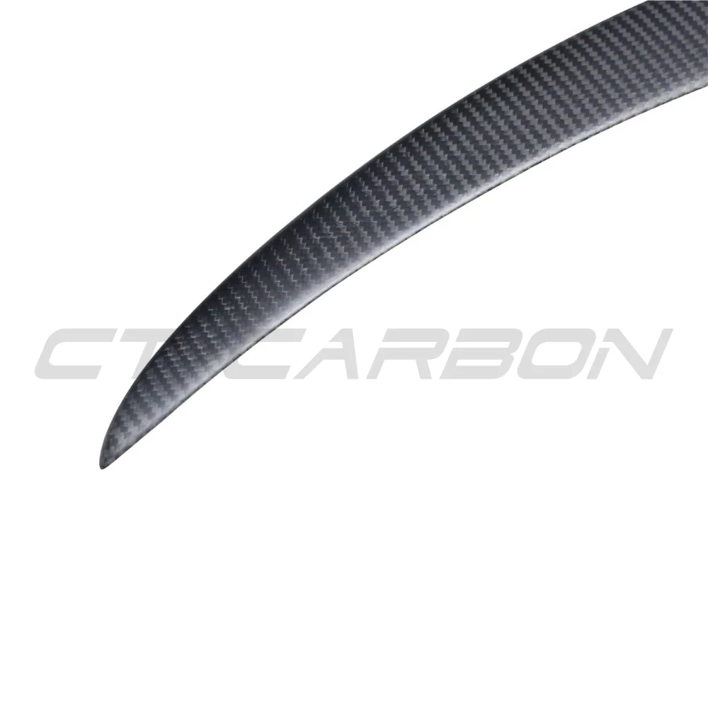 TESLA MODEL 3 2017-2023 MATTE CARBON FIBRE SPOILER - V1-Spoiler-CT CARBON-CT Carbon - High-quality carbon fiber and gloss black aerodynamic parts for premium sports and luxury vehicles.