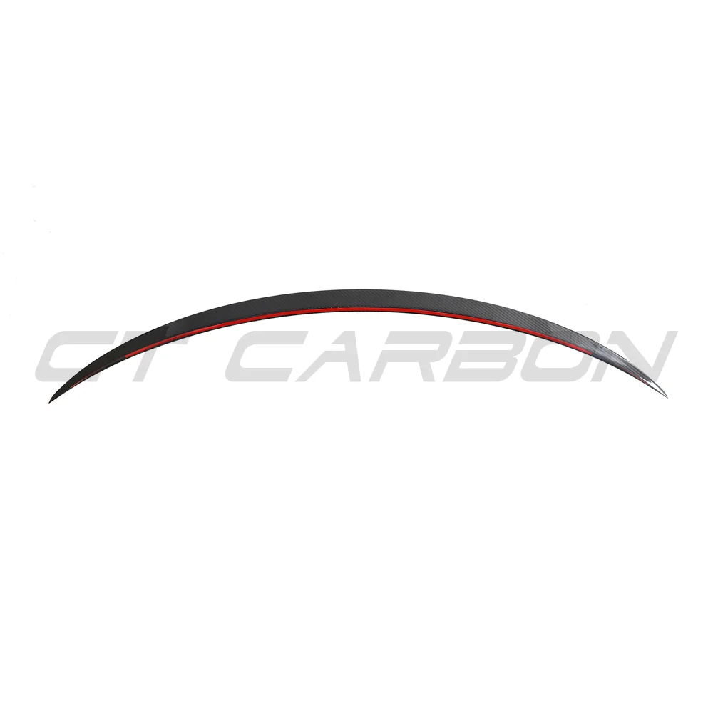 TESLA MODEL 3 2023+ CARBON FIBRE SPOILER - V1-Spoiler-CT CARBON-CT Carbon - High-quality carbon fiber and gloss black aerodynamic parts for premium sports and luxury vehicles.