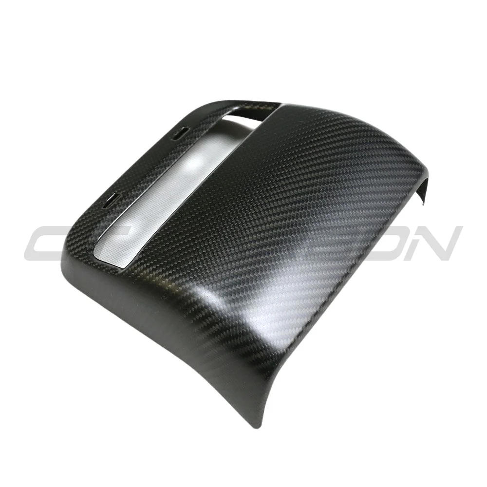 TESLA MODEL 3 & Y 2017-2023 CARBON FIBRE DOOR REAR AC TRIM COVER-Accessories-CT CARBON-CT Carbon - High-quality carbon fiber and gloss black aerodynamic parts for premium sports and luxury vehicles.