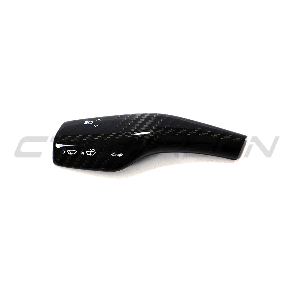TESLA MODEL 3 & Y 2017+ CARBON FIBRE STALK COVER-Accessories-CT CARBON-CT Carbon - High-quality carbon fiber and gloss black aerodynamic parts for premium sports and luxury vehicles.