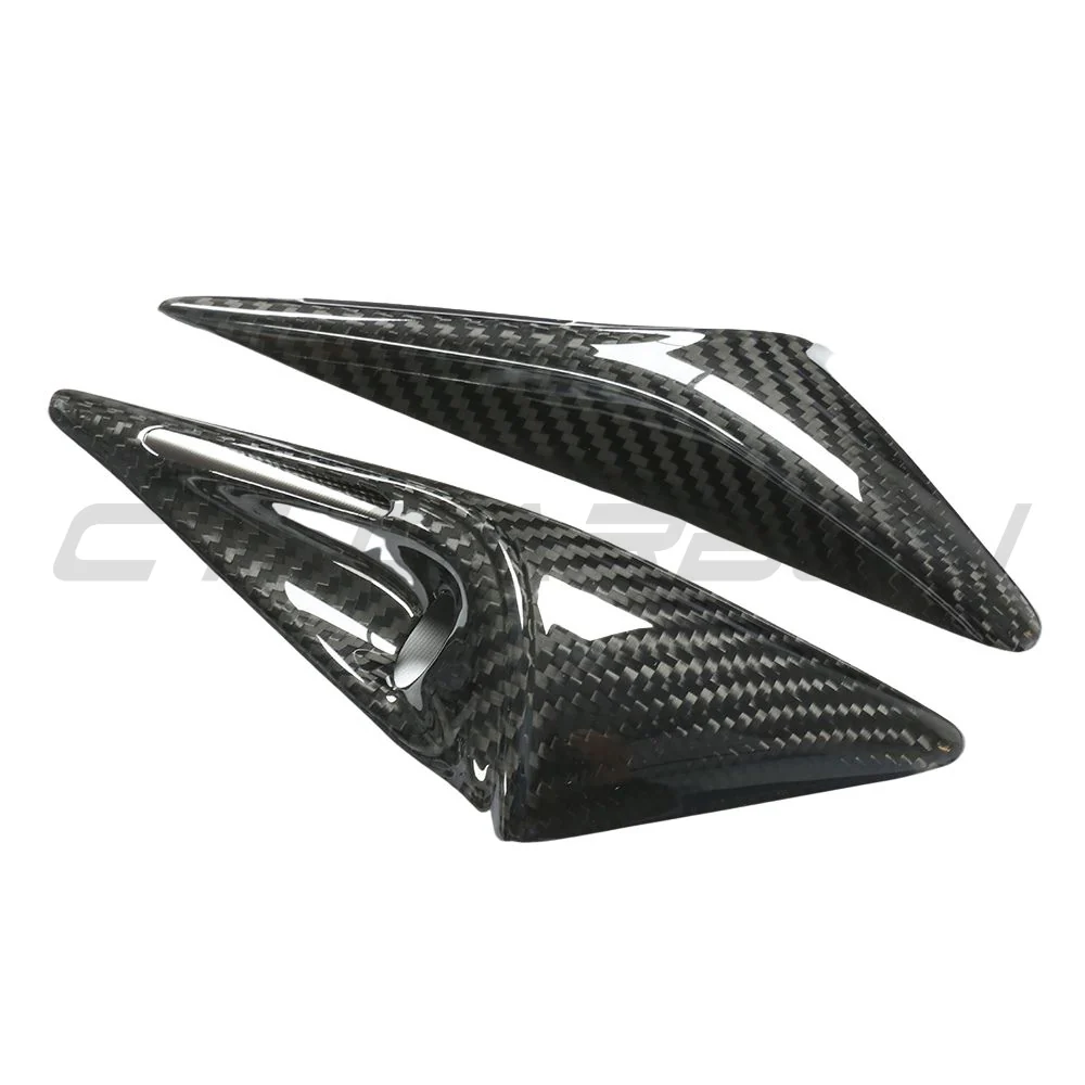 TESLA MODEL S 2021+ CARBON FIBRE SIDE CAMERA COVER ADD ON-Accessories-CT CARBON-CT Carbon - High-quality carbon fiber and gloss black aerodynamic parts for premium sports and luxury vehicles.