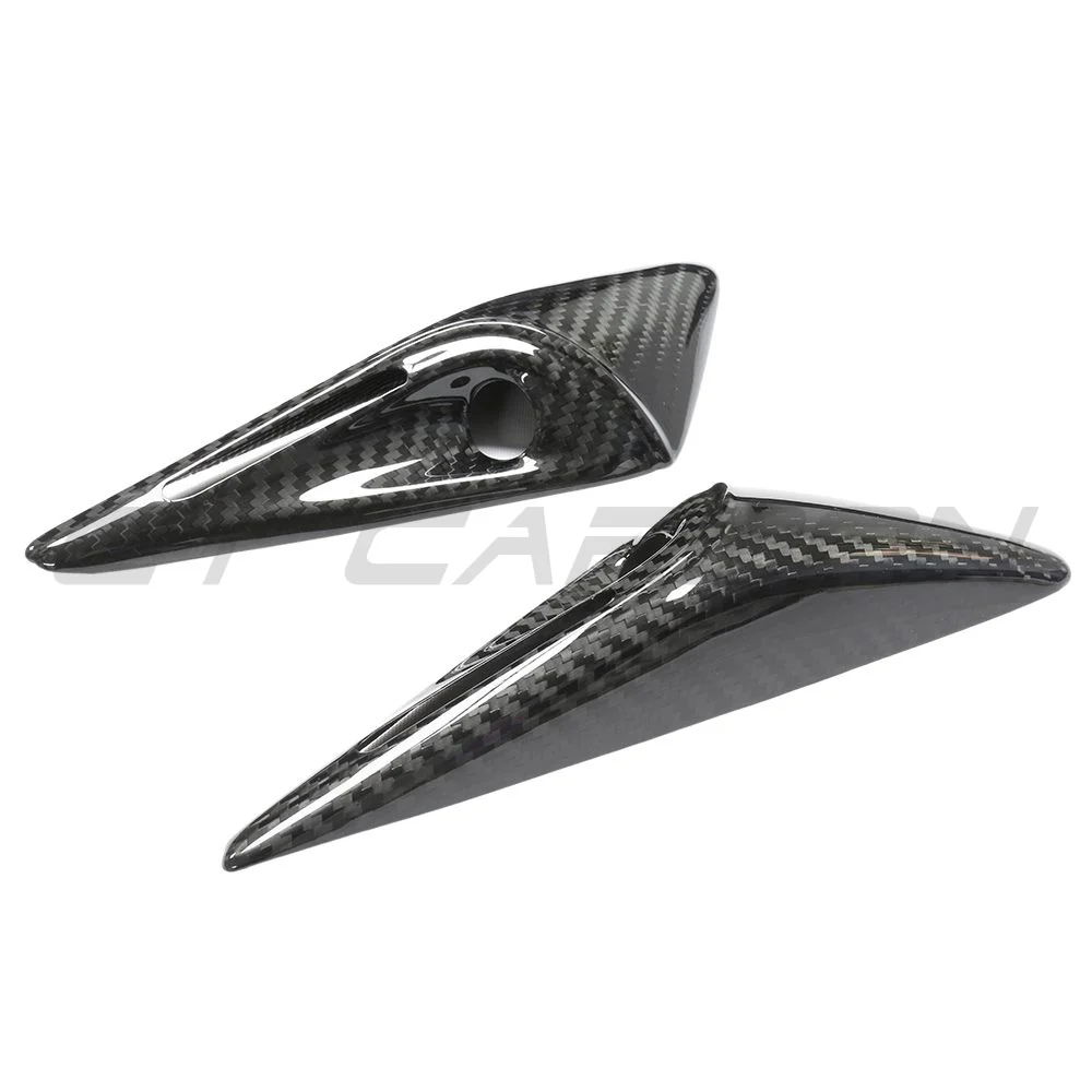 TESLA MODEL S 2021+ CARBON FIBRE SIDE CAMERA COVER ADD ON-Accessories-CT CARBON-CT Carbon - High-quality carbon fiber and gloss black aerodynamic parts for premium sports and luxury vehicles.