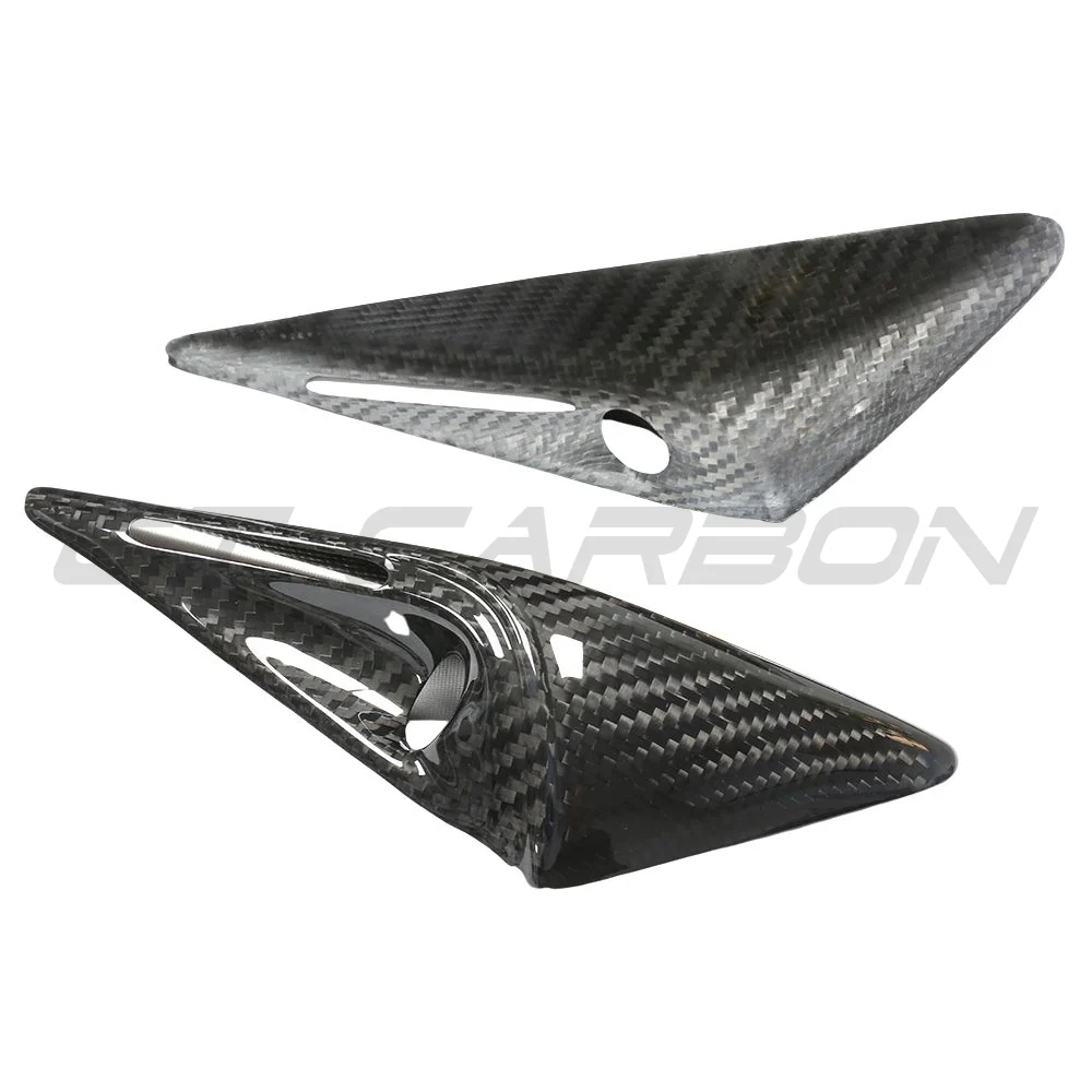 TESLA MODEL S 2021+ CARBON FIBRE SIDE CAMERA COVER ADD ON-Accessories-CT CARBON-CT Carbon - High-quality carbon fiber and gloss black aerodynamic parts for premium sports and luxury vehicles.